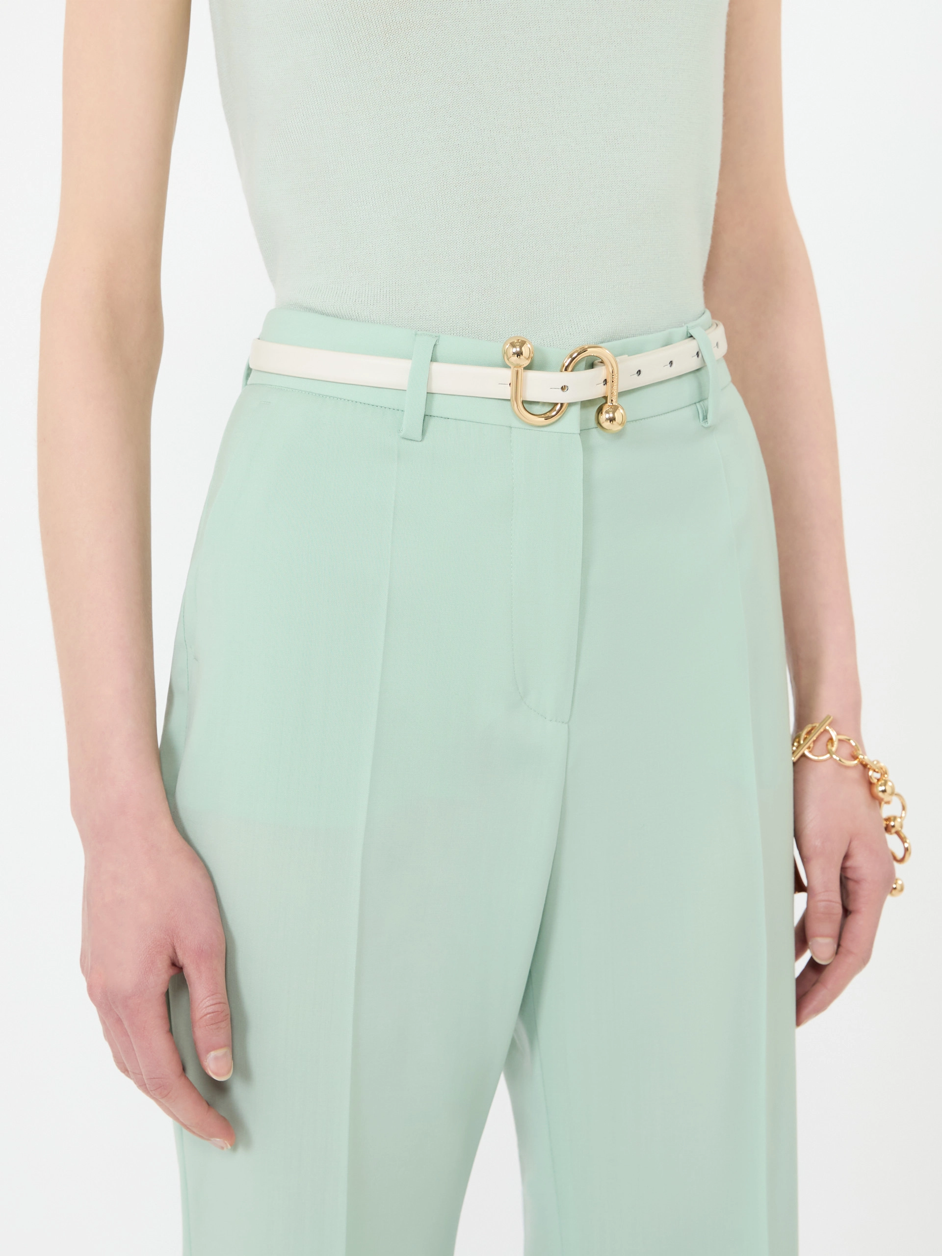 Leather low-waist belt - MILK - Sportmax - 3