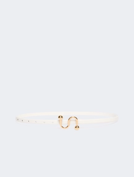 Leather low-waist belt - MILK - Sportmax