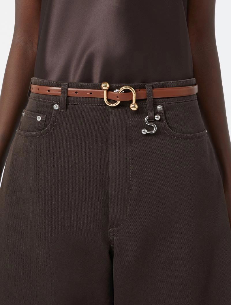 Leather low-waist belt - BROWN - Sportmax - 3
