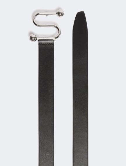Gürtel aus Leder mit S-Schließe - SCHWARZ - Sportmax - 2