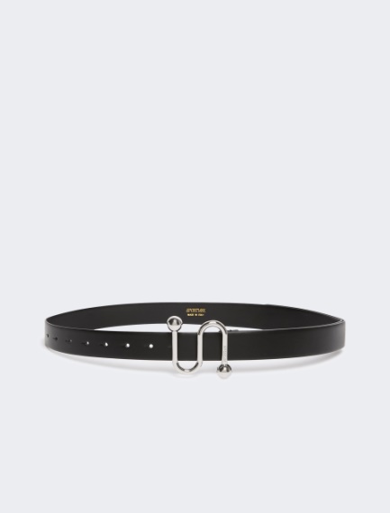 Leather belt with S buckle - BLACK - Sportmax