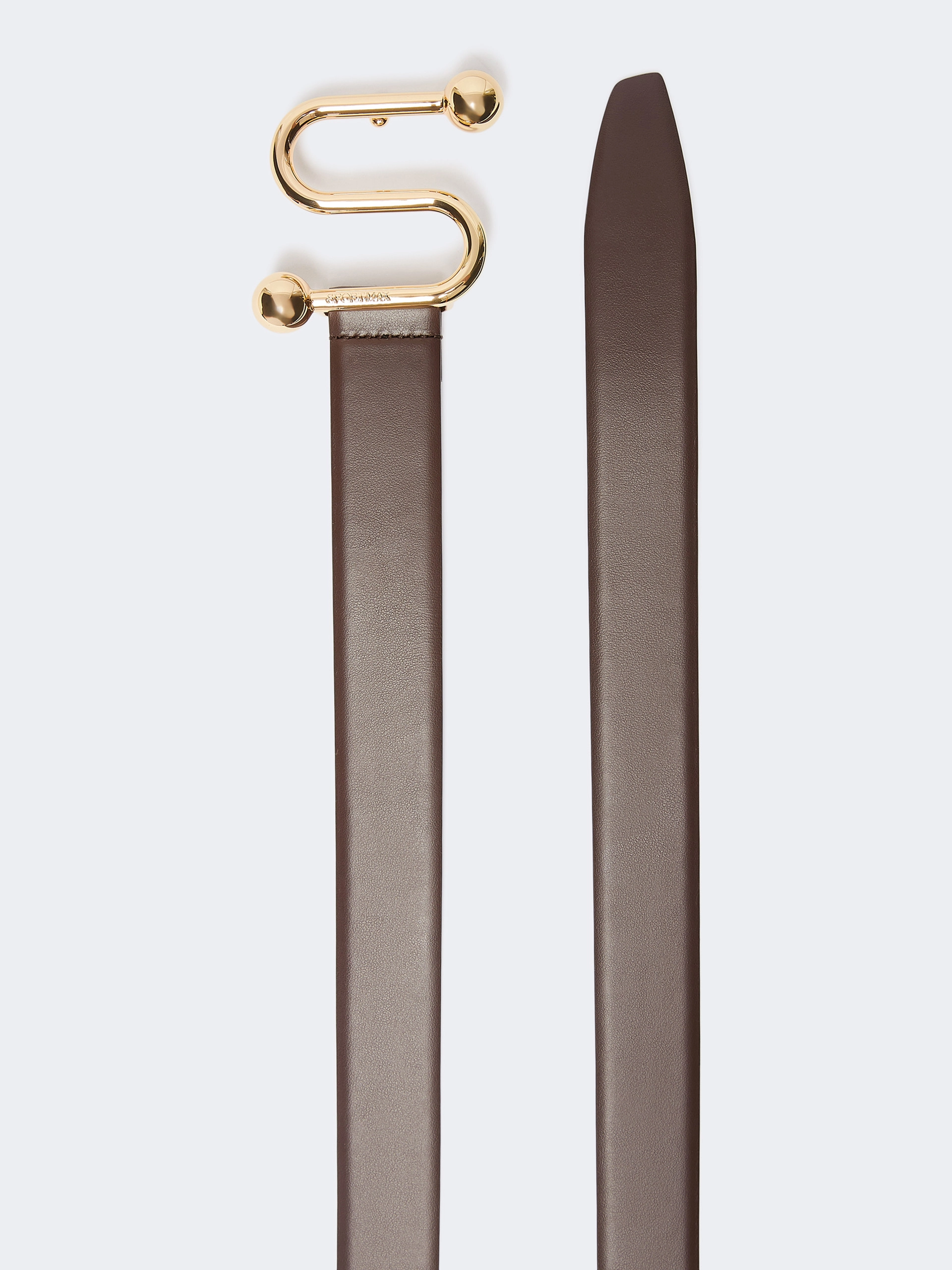 Cintura in pelle con fibbia S - CIOCCOLATO - Sportmax - 2