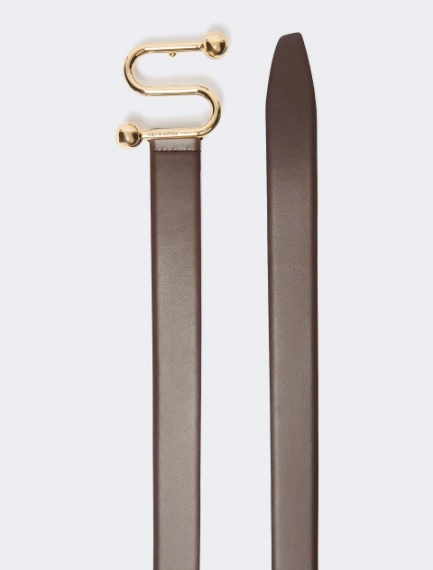 Cintura in pelle con fibbia S - CIOCCOLATO - Sportmax - 2