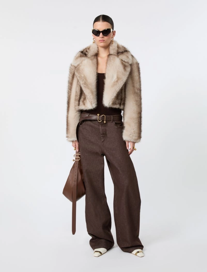 Cintura in pelle con fibbia S - CIOCCOLATO - Sportmax - 4