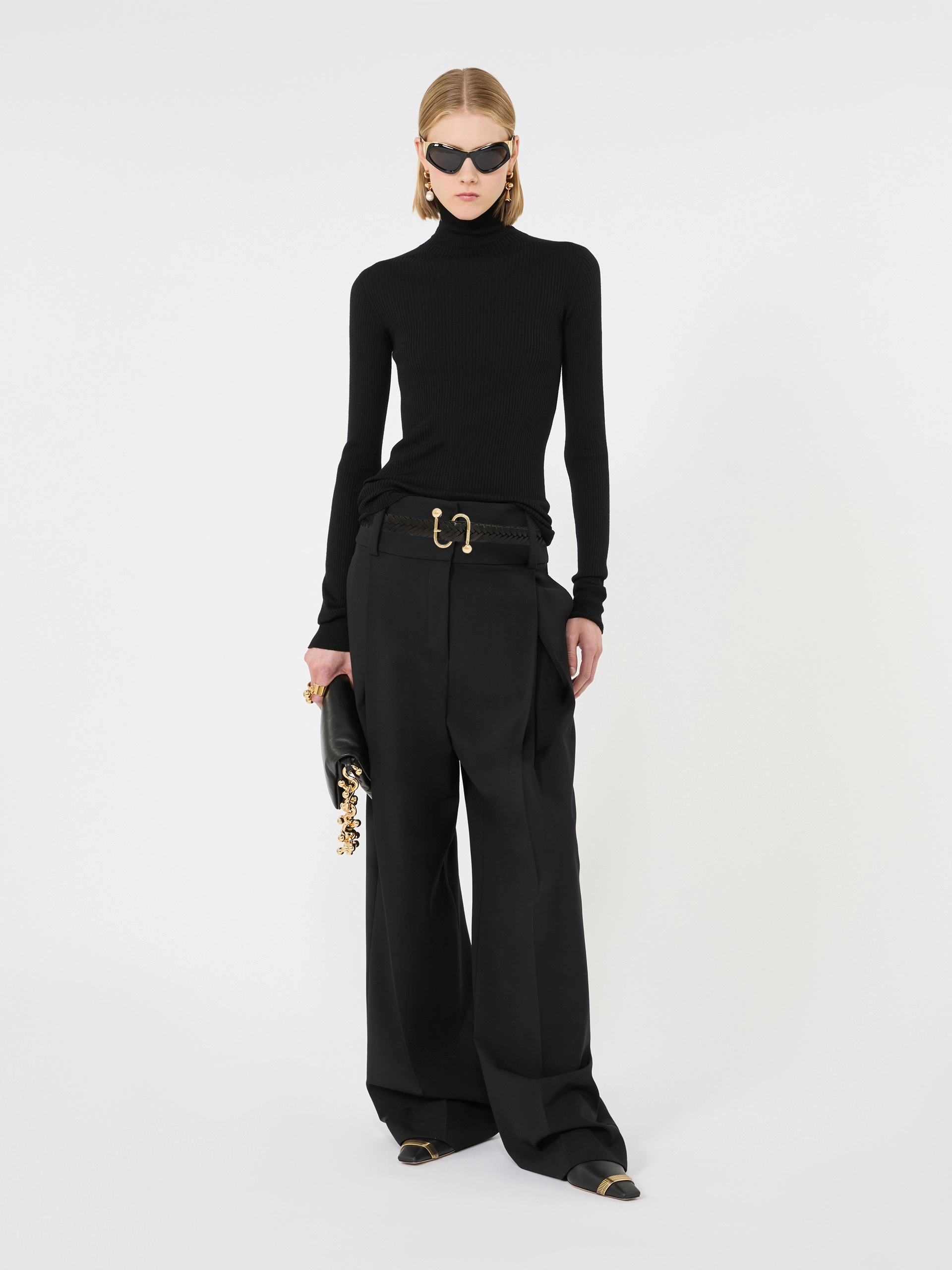 Woven leather belt - BLACK - Sportmax - 3