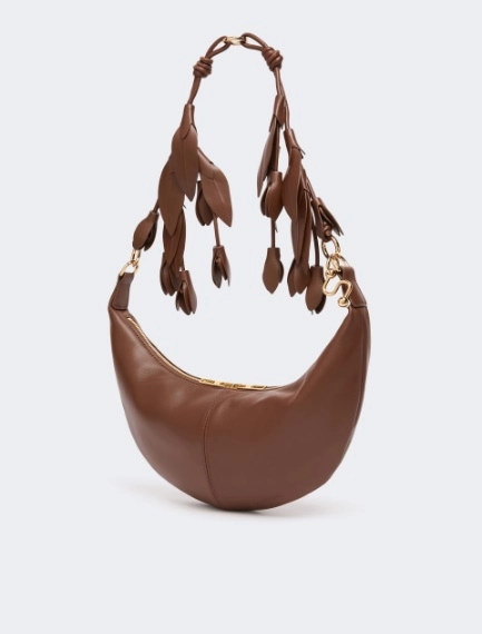 Nappa leather hobo bag with a flower decoration - BROWN - Sportmax - 2
