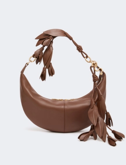 Nappa leather hobo bag with a flower decoration - BROWN - Sportmax - 4