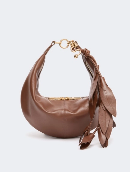 Nappa leather hobo bag with a flower decoration - BROWN - Sportmax - 5