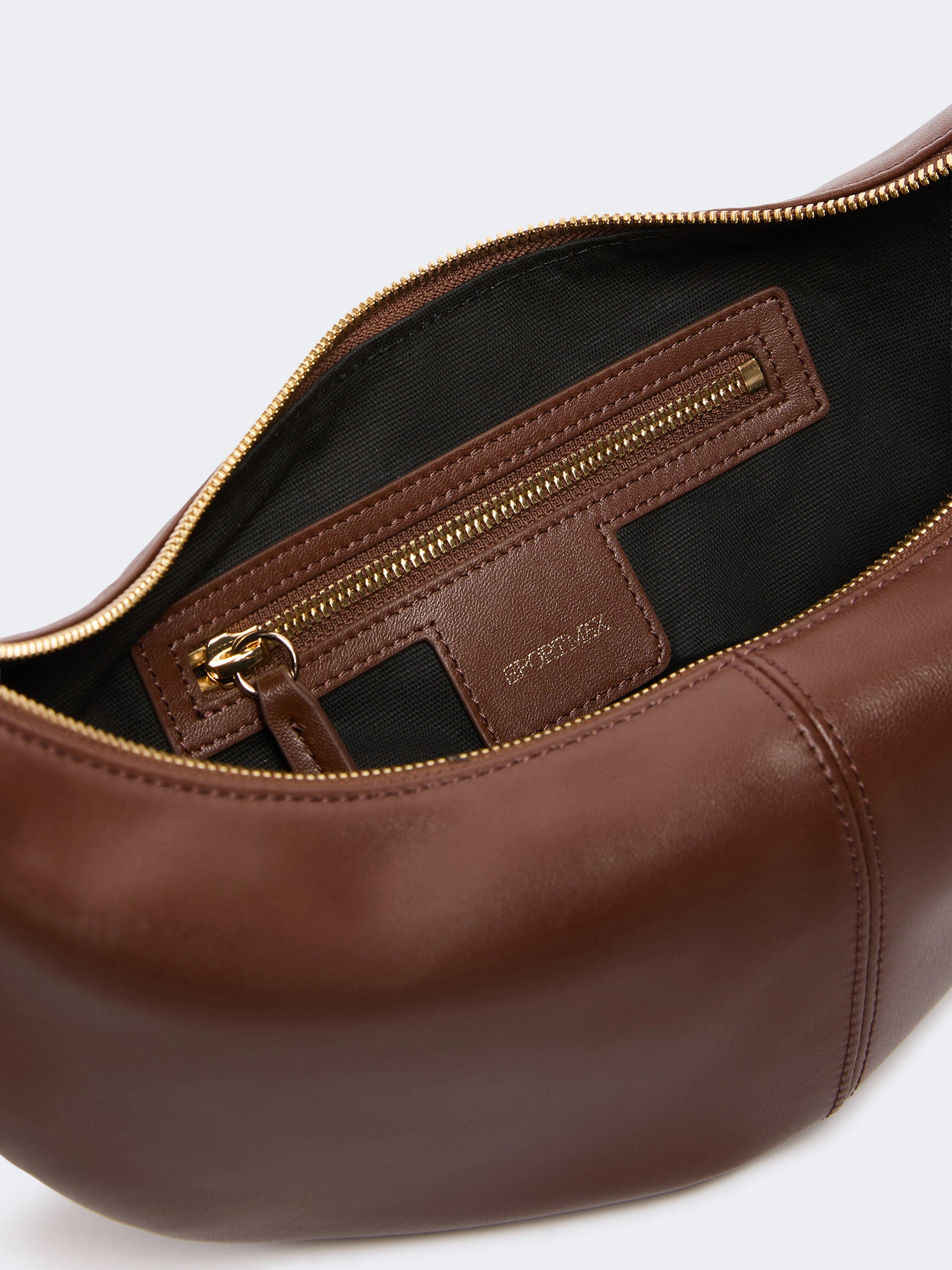 Nappa leather hobo bag with a flower decoration - BROWN - Sportmax - 6