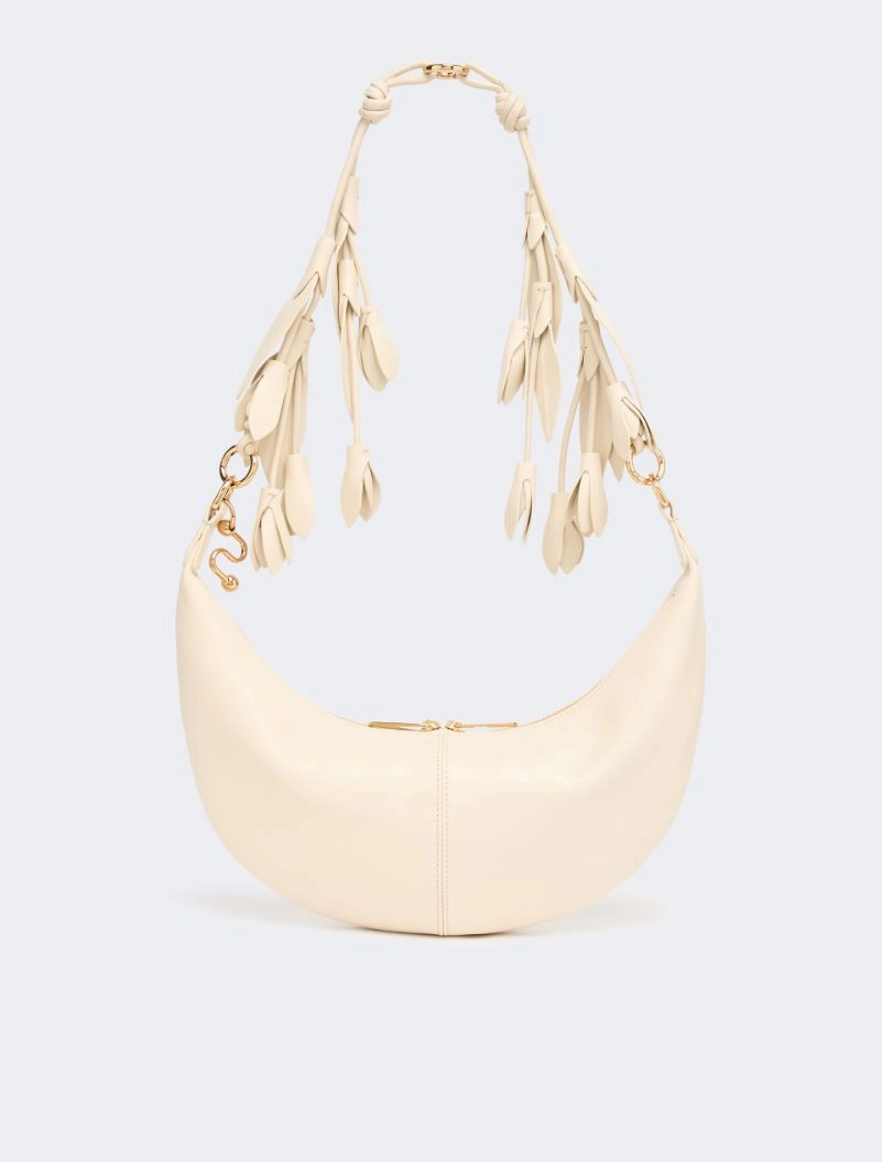 Nappa leather hobo bag with a flower decoration - VANILLA - Sportmax - 3