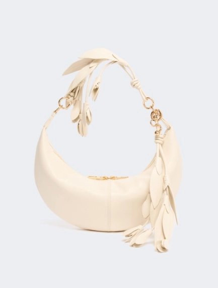 Nappa leather hobo bag with a flower decoration - VANILLA - Sportmax - 4
