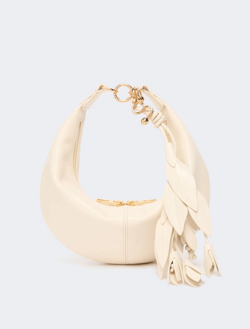 Nappa leather hobo bag with a flower decoration - VANILLA - Sportmax - 5