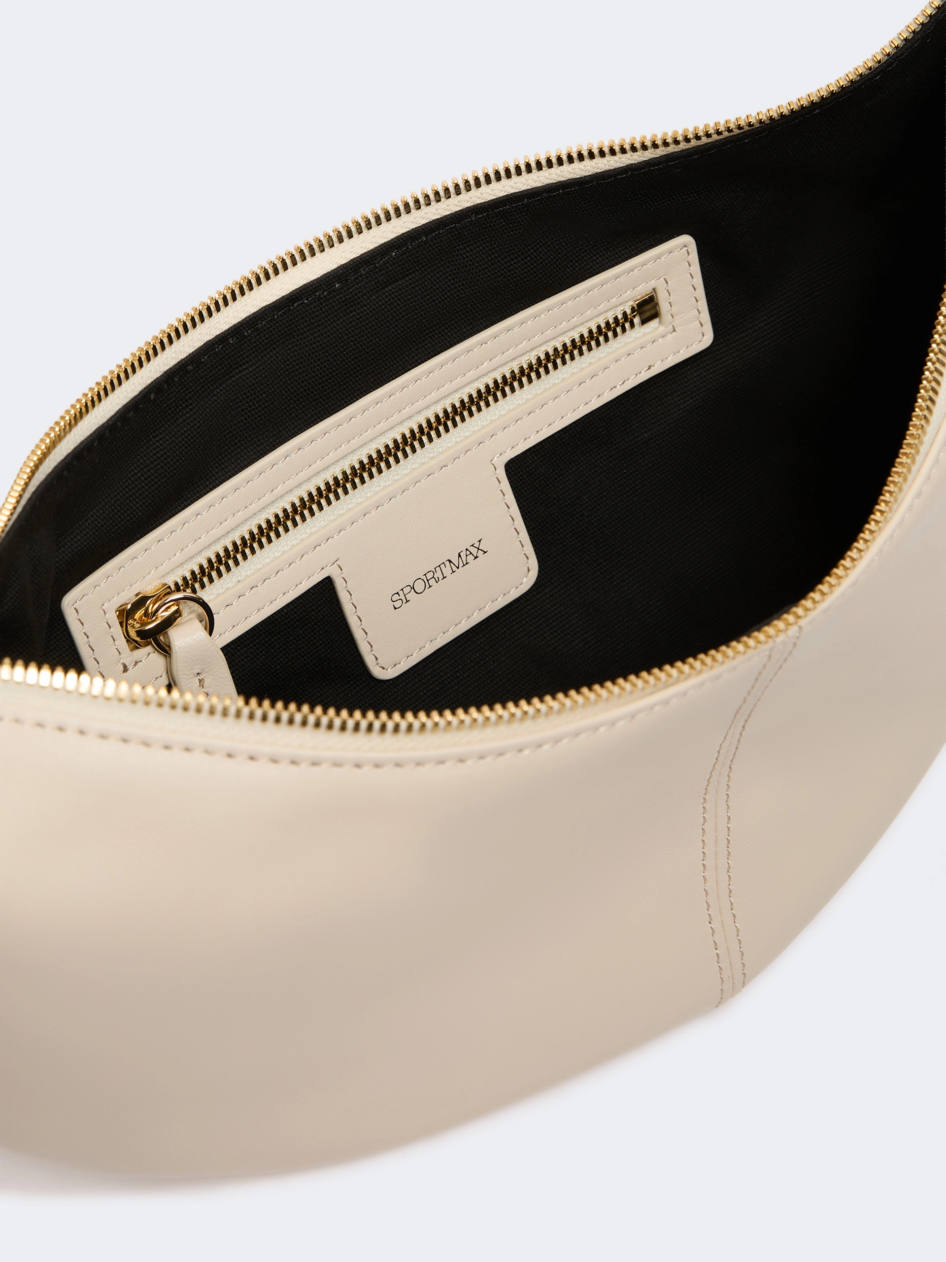 Nappa leather hobo bag with a flower decoration - VANILLA - Sportmax - 6