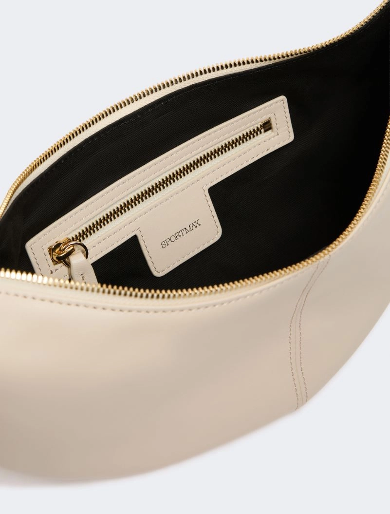 Nappa leather hobo bag with a flower decoration - VANILLA - Sportmax - 6