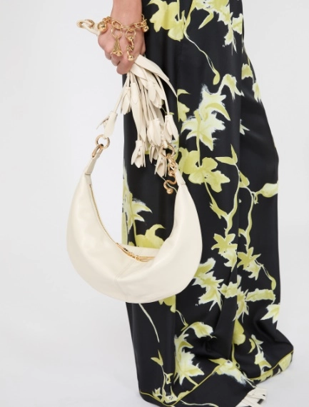 Nappa leather hobo bag with a flower decoration - VANILLA - Sportmax - 7