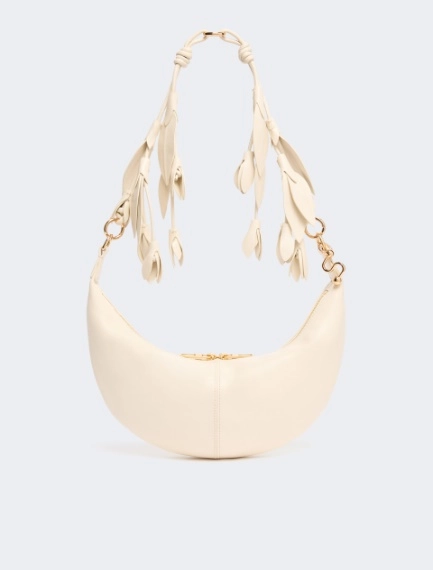 Nappa leather hobo bag with a flower decoration - VANILLA - Sportmax - 1