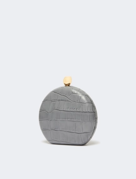 Crocodile-print calfskin clutch - MEDIUM GREY - Sportmax - 2