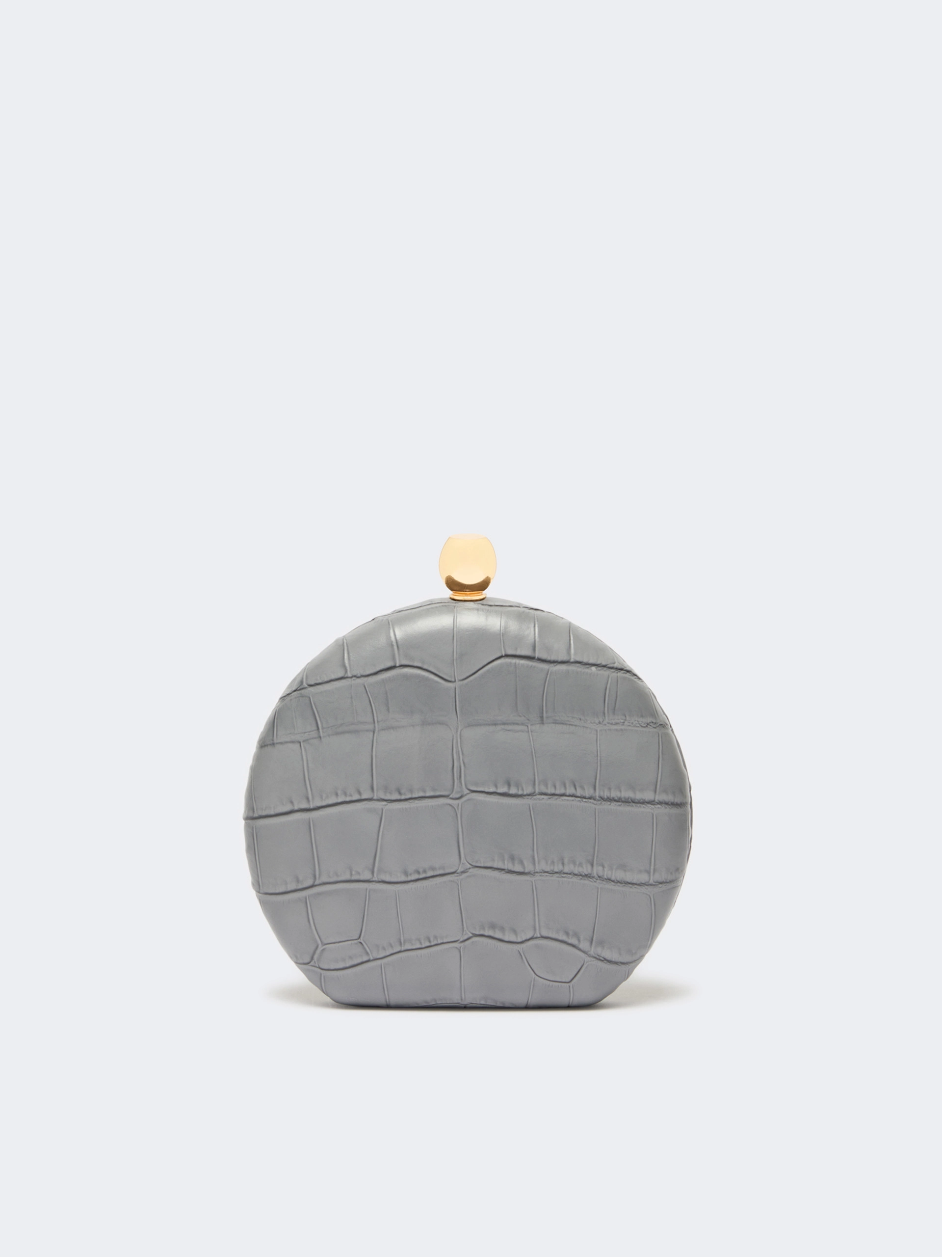 Crocodile-print calfskin clutch - MEDIUM GREY - Sportmax - 3