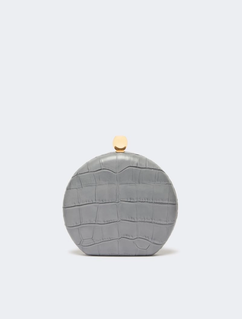 Crocodile-print calfskin clutch - MEDIUM GREY - Sportmax - 3
