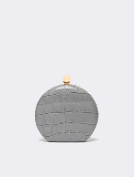Crocodile-print calfskin clutch - MEDIUM GREY - Sportmax - 3