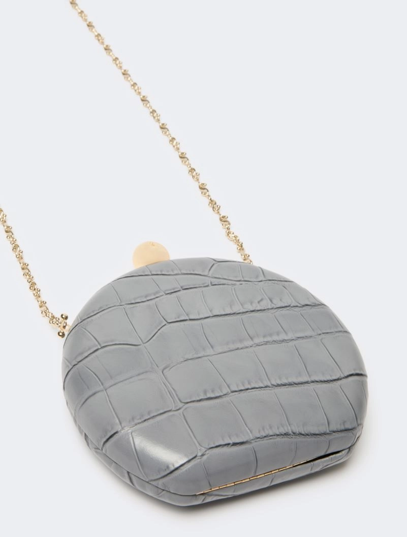 Crocodile-print calfskin clutch - MEDIUM GREY - Sportmax - 4