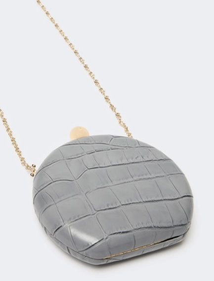 Crocodile-print calfskin clutch - MEDIUM GREY - Sportmax - 4