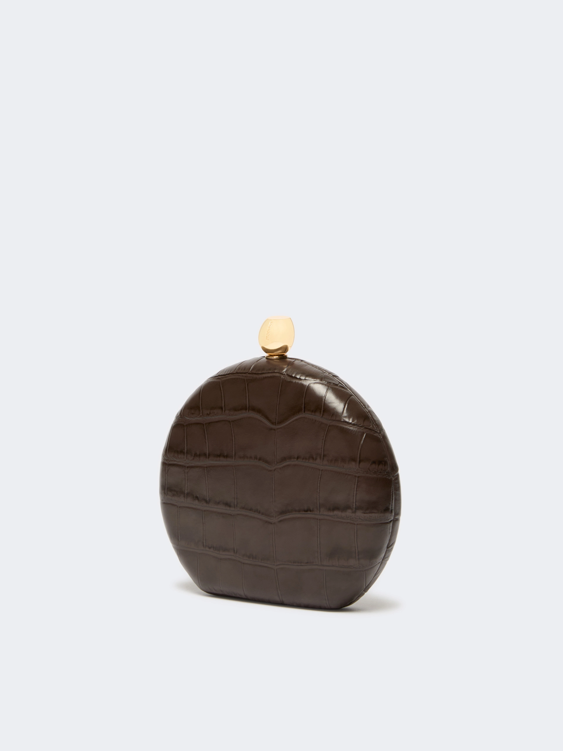Crocodile-print calfskin clutch - BROWN - Sportmax - 2