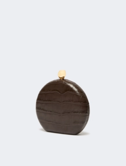Crocodile-print calfskin clutch - BROWN - Sportmax - 2