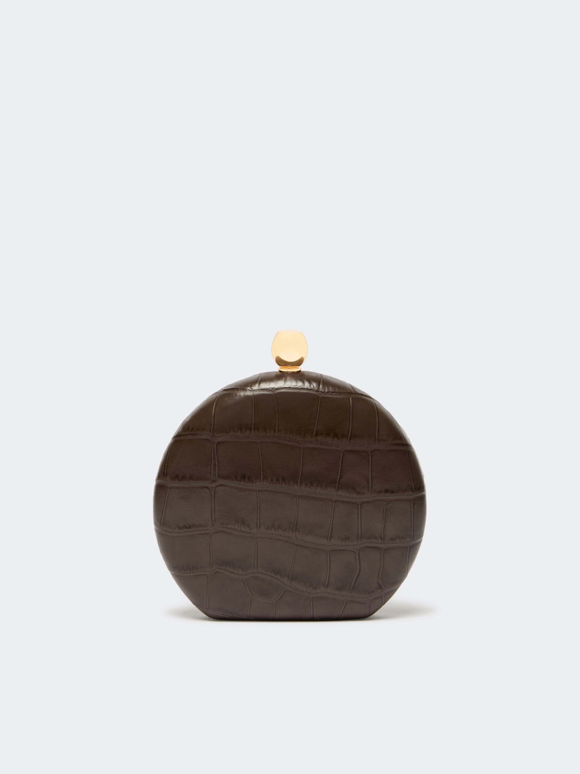 Crocodile-print calfskin clutch - BROWN - Sportmax - 3