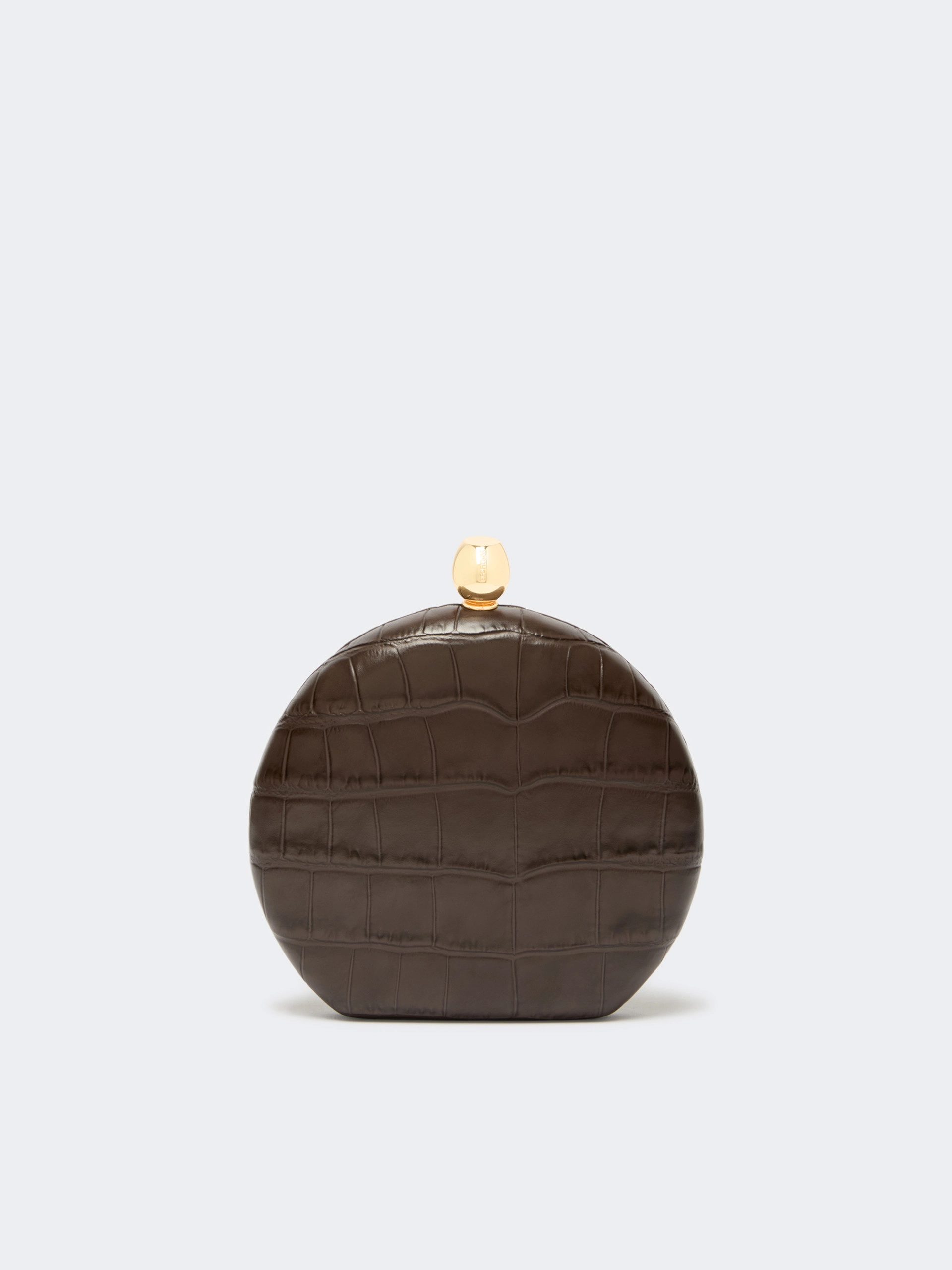 Crocodile-print calfskin clutch - BROWN - Sportmax