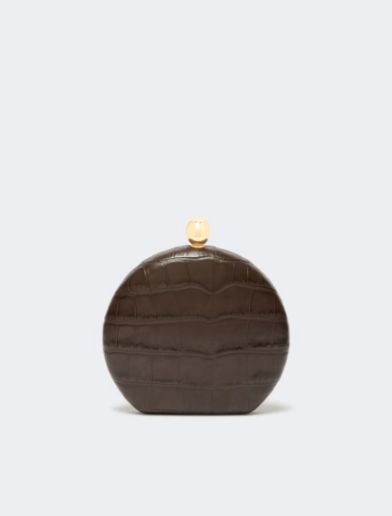Crocodile-print calfskin clutch - BROWN - Sportmax - 1