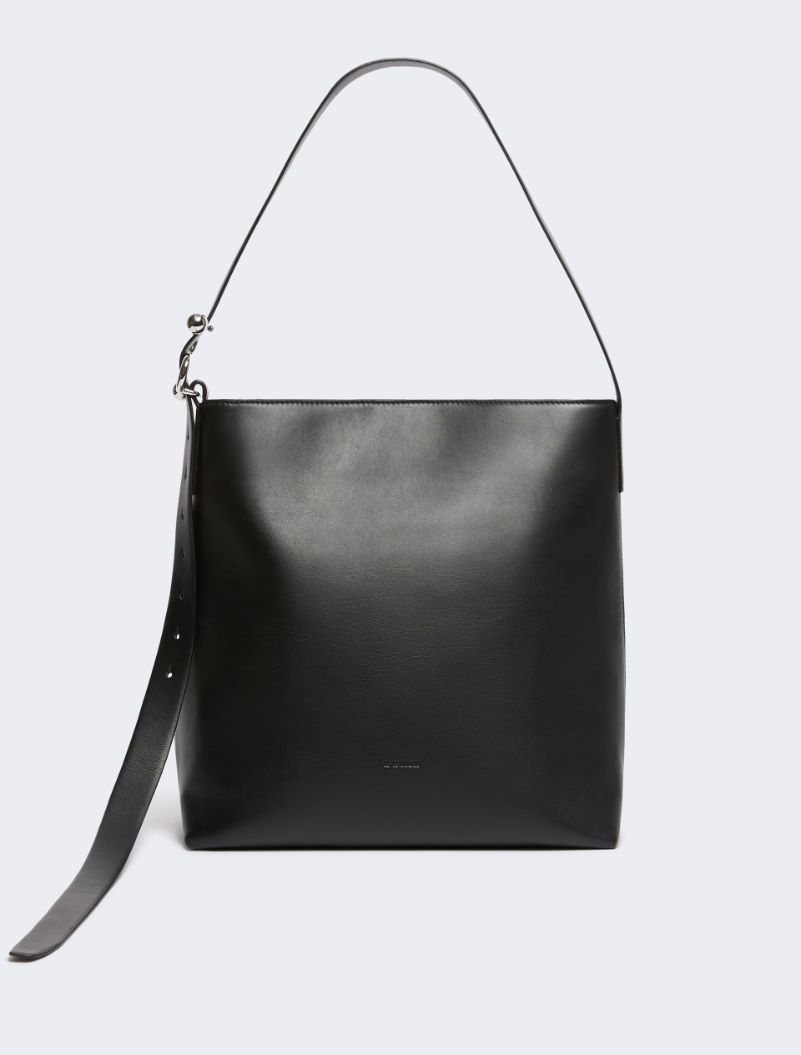 Leather S-buckle shopper bag - BLACK - Sportmax