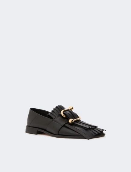 Fringed Nappa leather moccasins - BLACK - Sportmax - 2