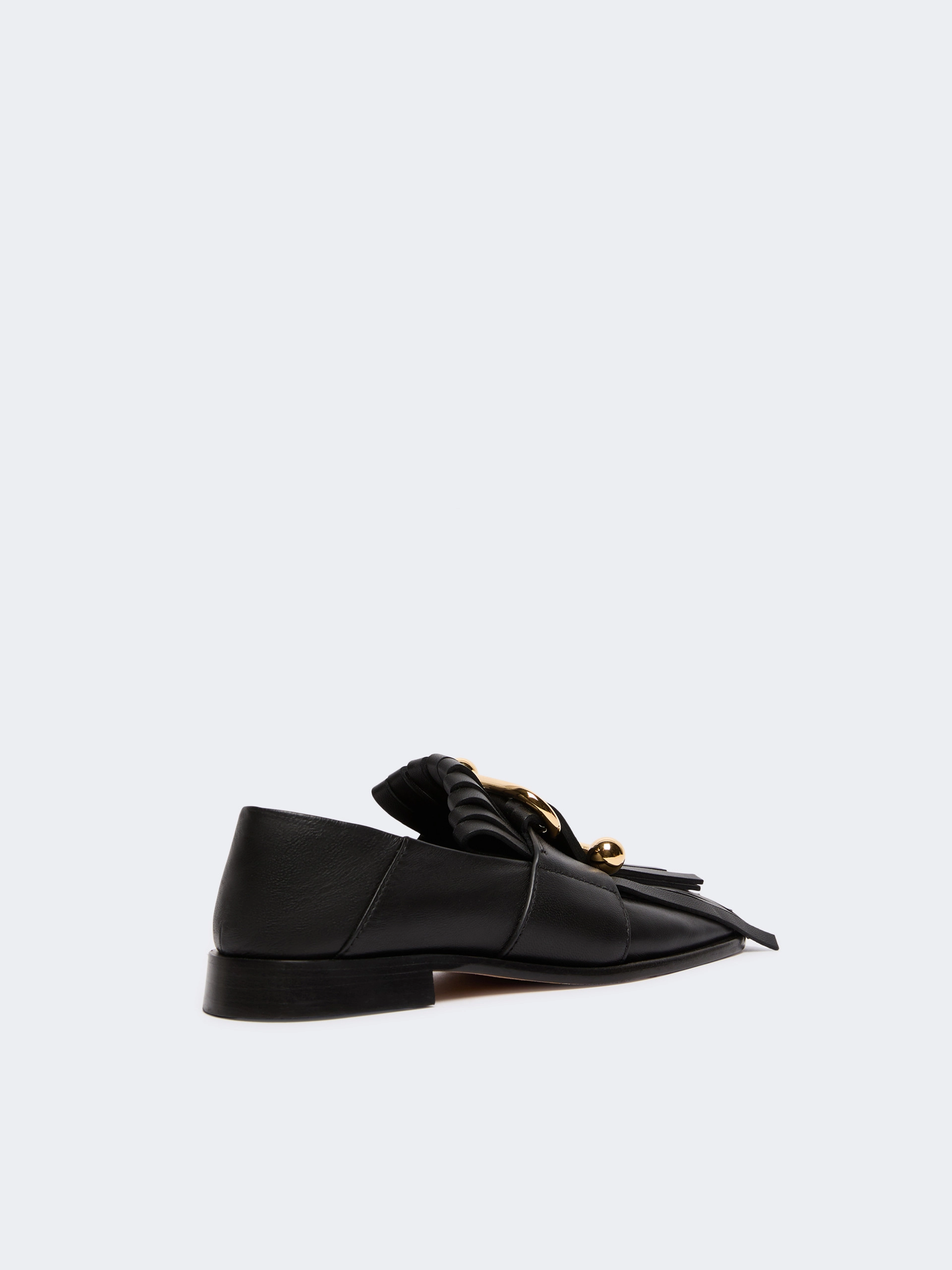 Fringed Nappa leather moccasins - BLACK - Sportmax - 3