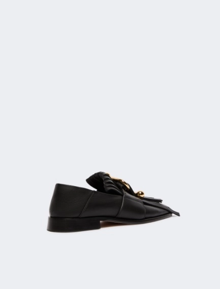Fringed Nappa leather moccasins - BLACK - Sportmax - 3