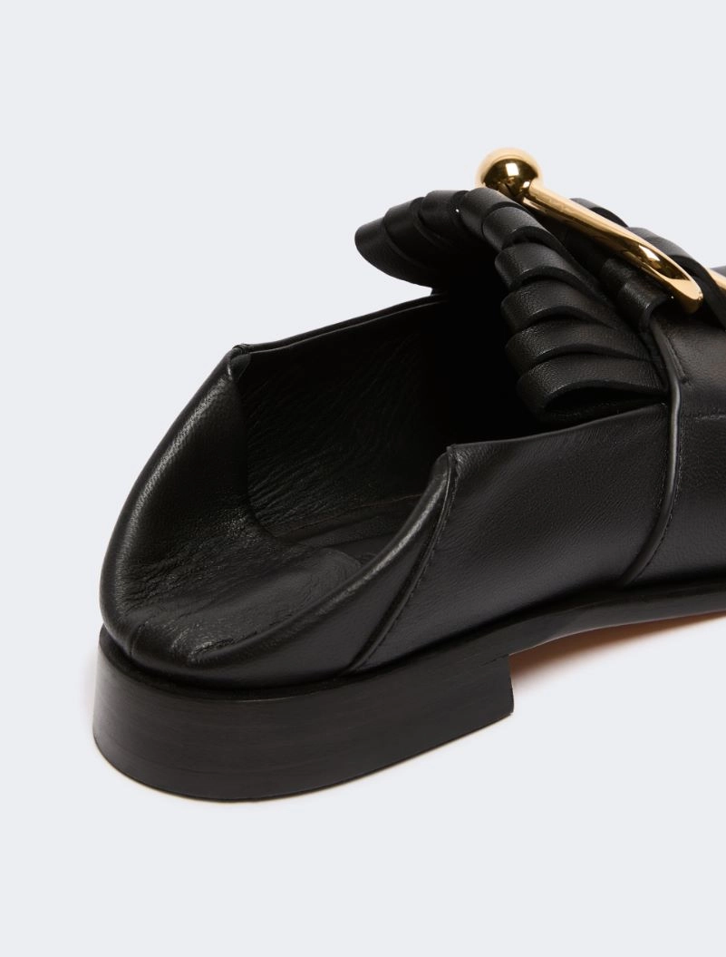 Fringed Nappa leather moccasins - BLACK - Sportmax - 5