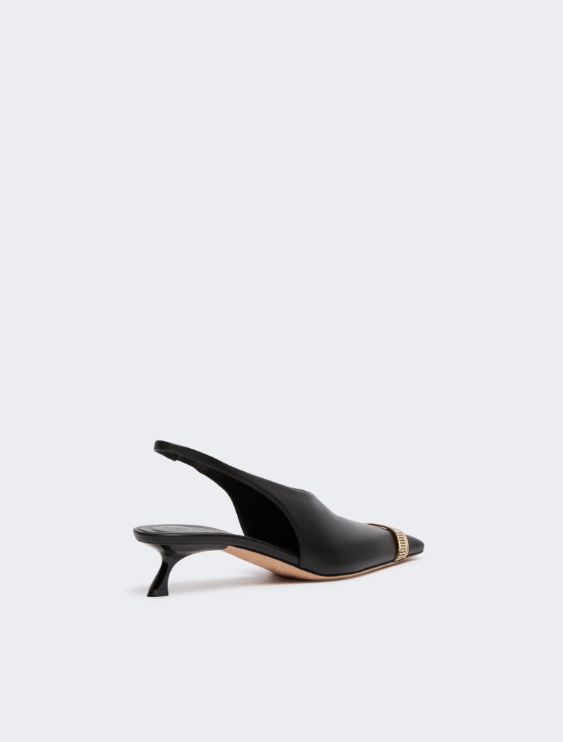 Nappa leather slingbacks - BLACK - Sportmax - 3