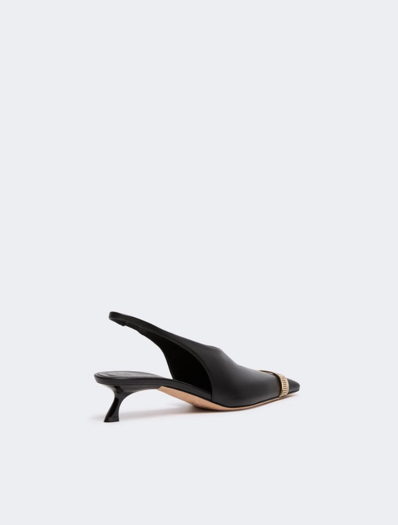 Nappa leather slingbacks - BLACK - Sportmax - 3