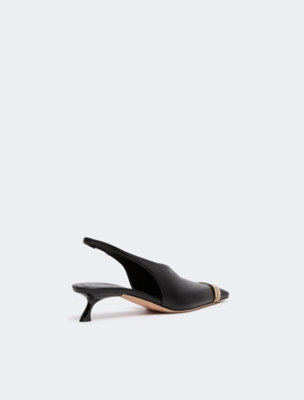 Nappa leather slingbacks - BLACK - Sportmax - 3