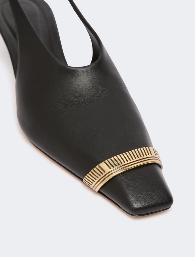 Nappa leather slingbacks - BLACK - Sportmax - 4