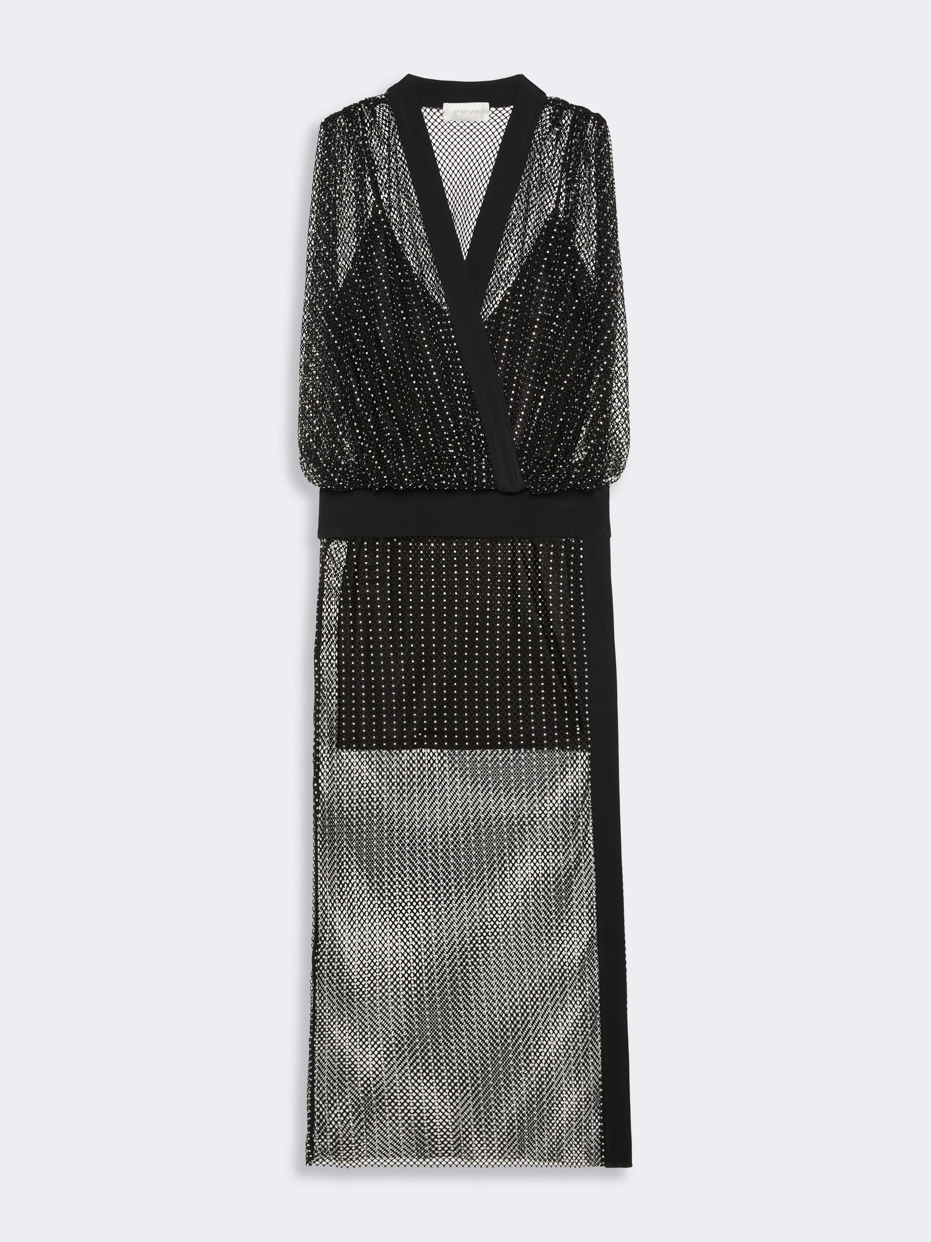 Abito lungo in jersey e strass - NERO - Sportmax - 5