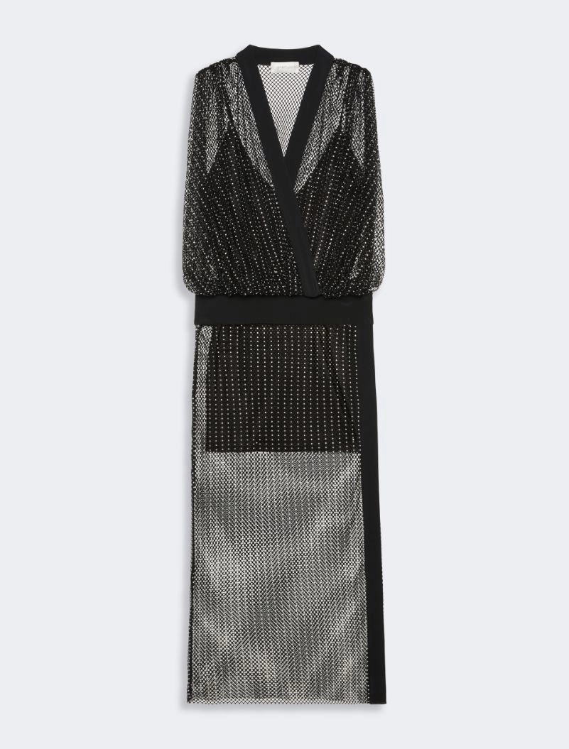 Abito lungo in jersey e strass - NERO - Sportmax - 5