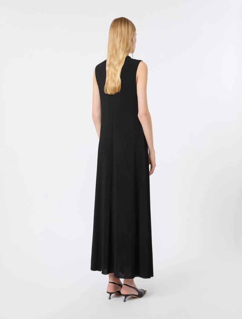 Sleeveless draped viscose jersey dress - BLACK - Sportmax - 3