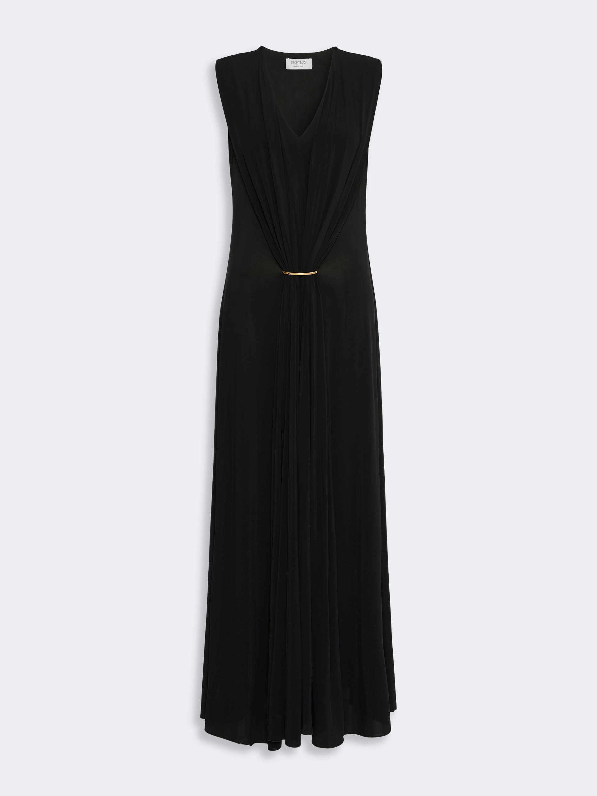 Sleeveless draped viscose jersey dress - BLACK - Sportmax - 5