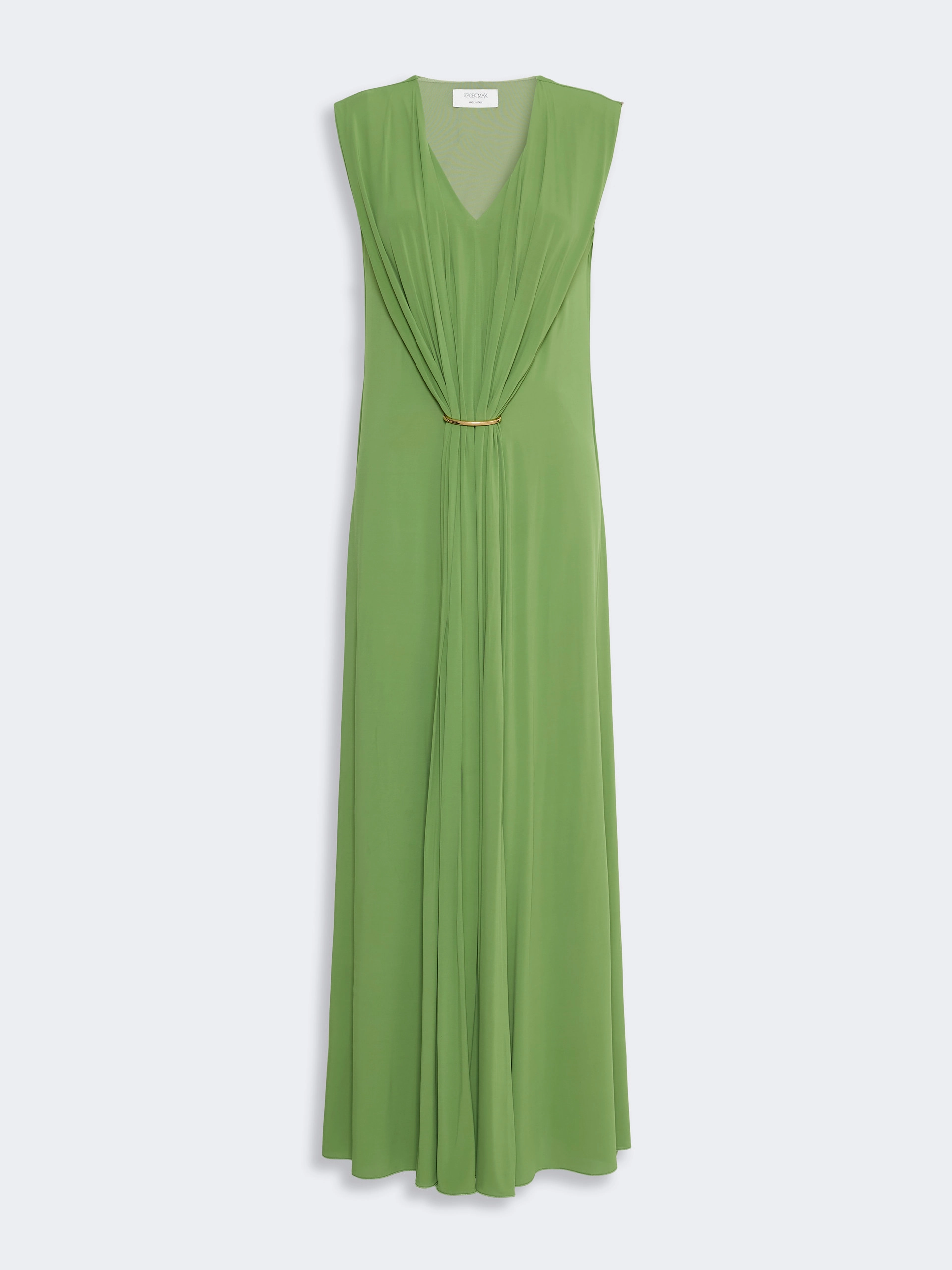 Sleeveless draped viscose jersey dress - LIME GREEN - Sportmax - 5