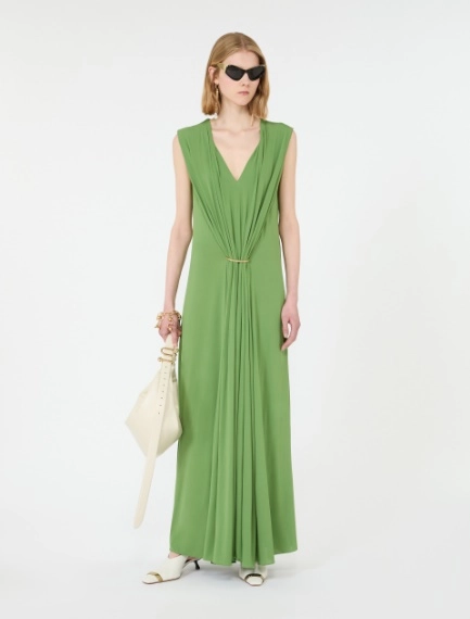 Sleeveless draped viscose jersey dress - Sportmax