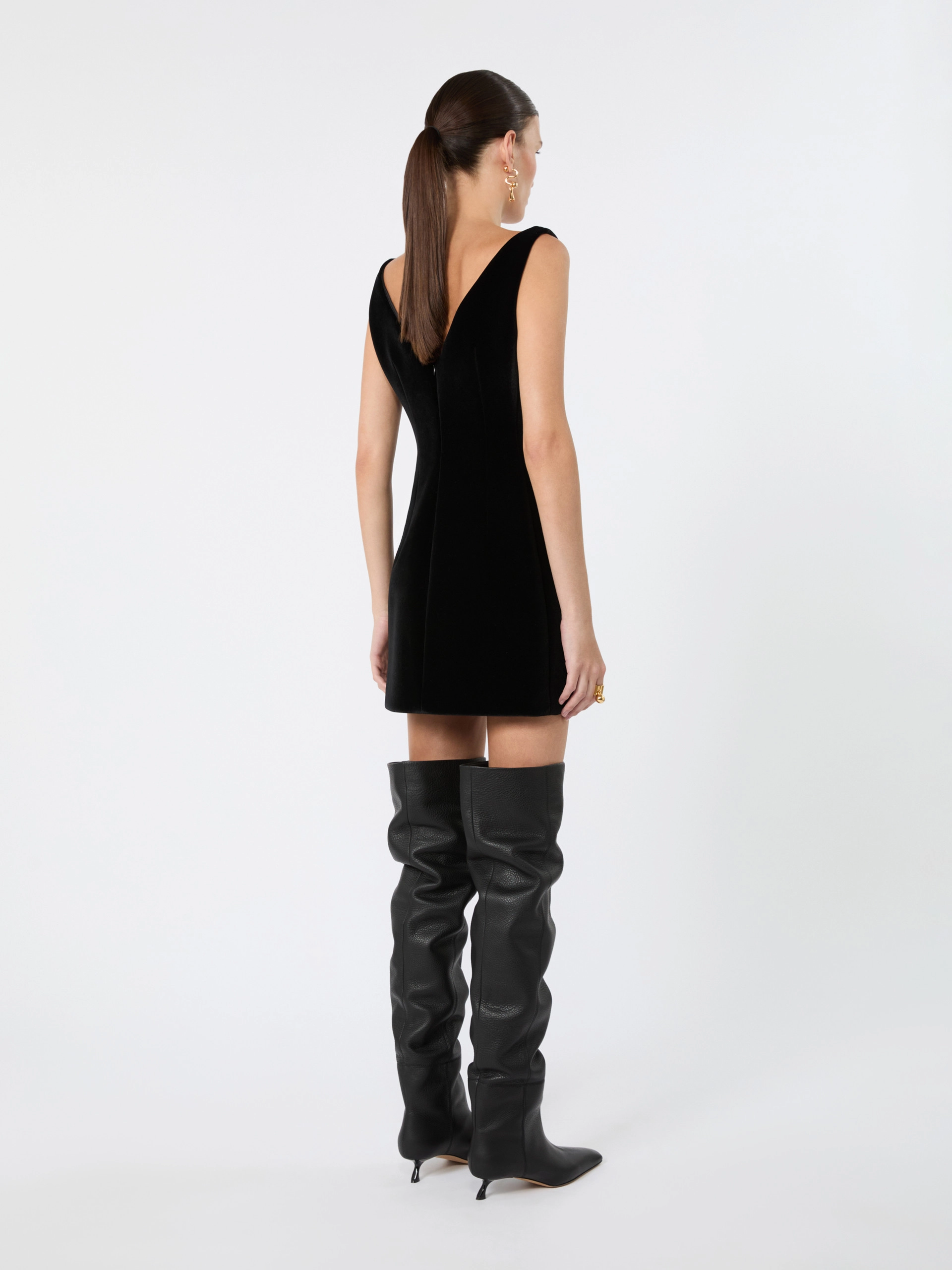 Short sleeveless velvet dress - BLACK - Sportmax - 3