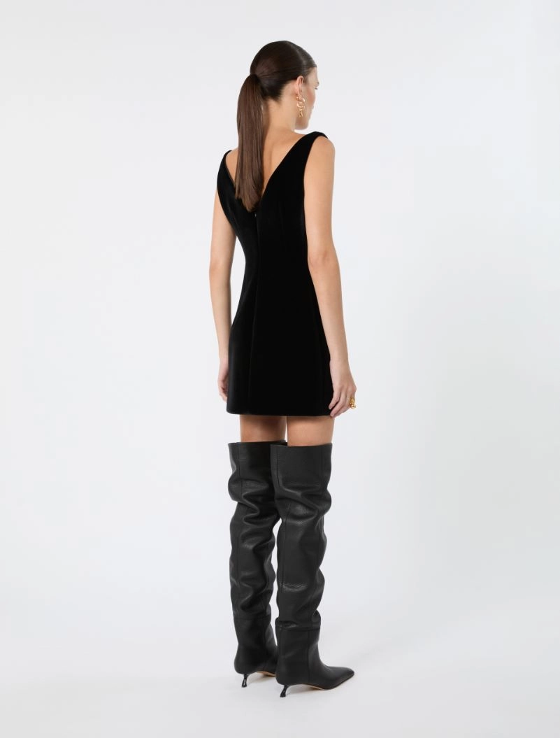 Short sleeveless velvet dress - BLACK - Sportmax - 3
