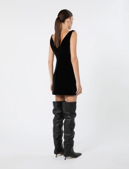 Short sleeveless velvet dress - BLACK - Sportmax - 3