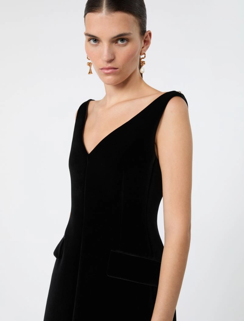 Short sleeveless velvet dress - BLACK - Sportmax - 4